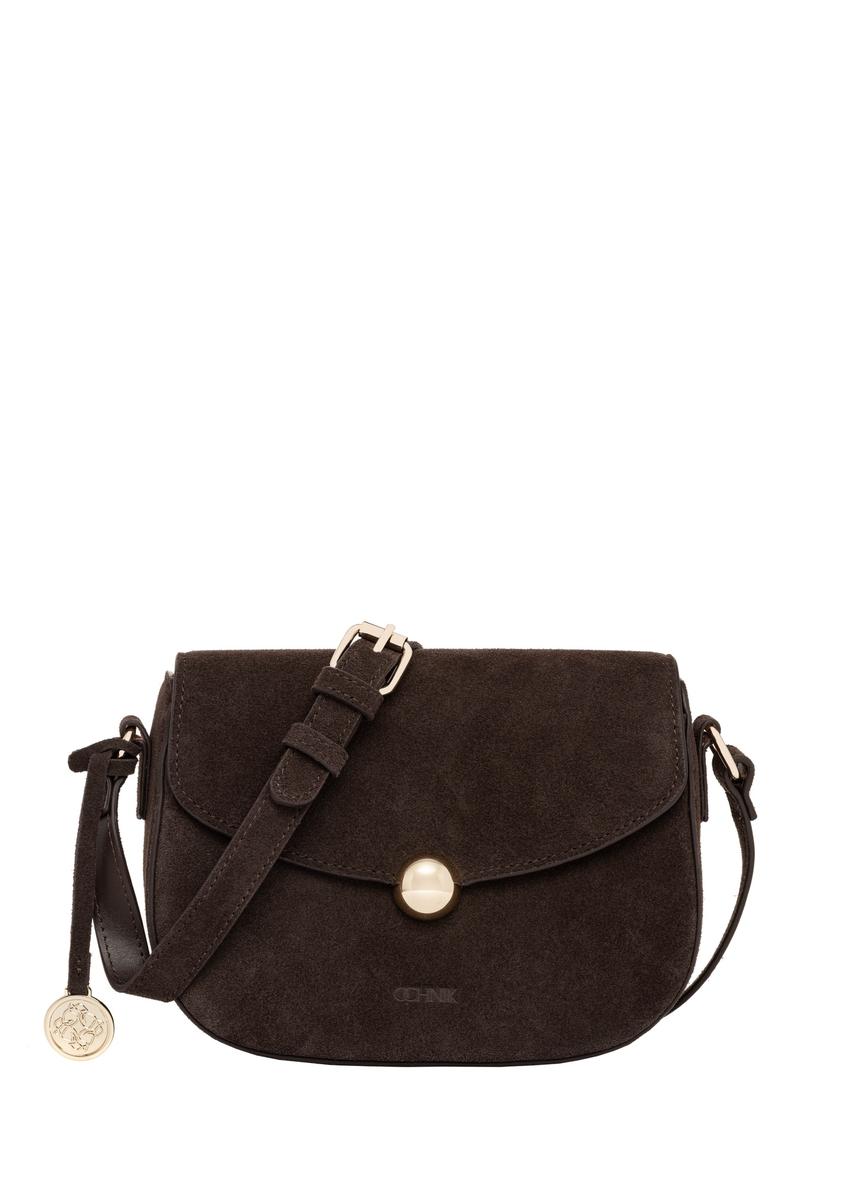 Brown suede small women's handbag TORES-1405-1I(Z26)