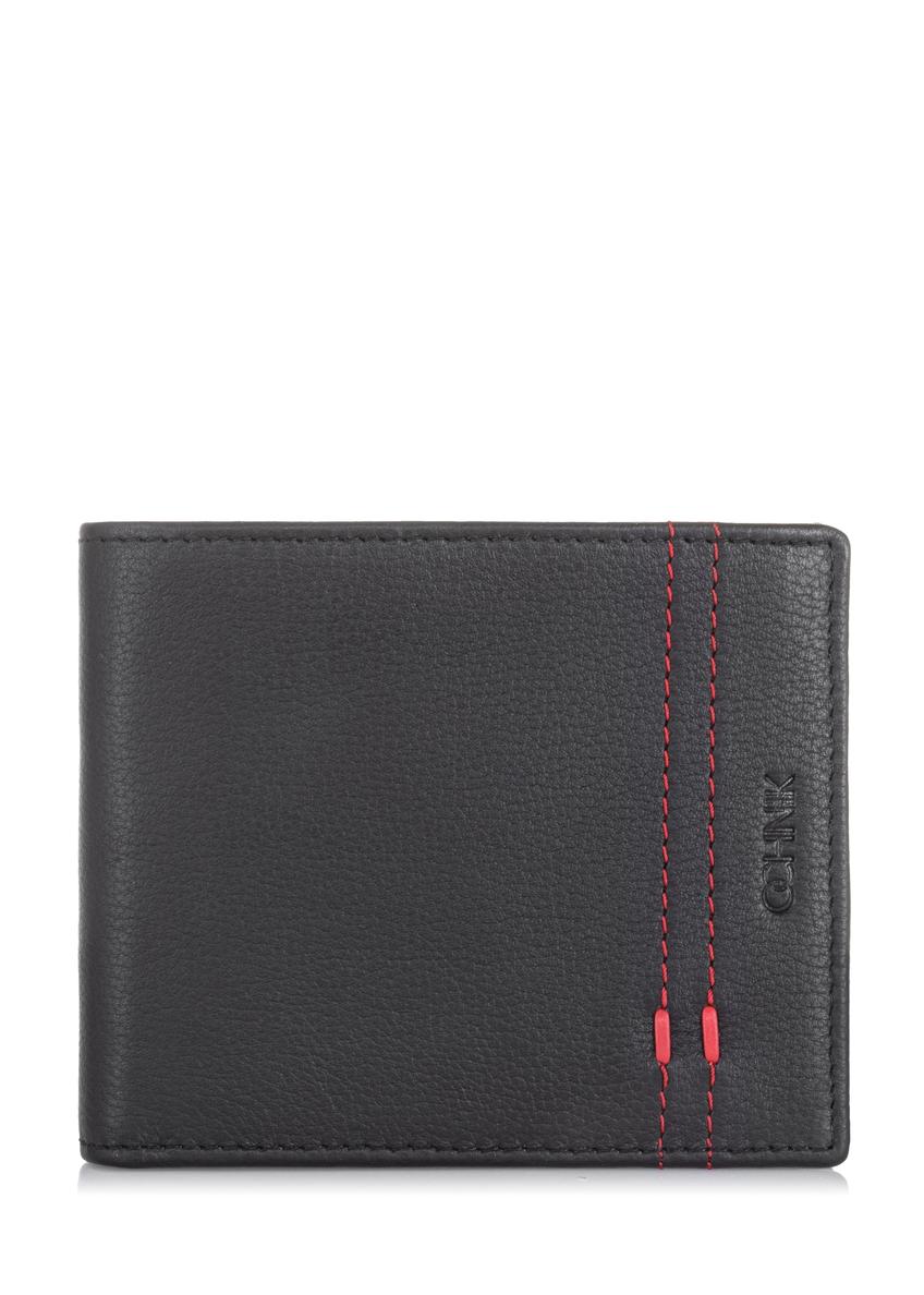 Men's leather wallet with stitching PORMS-0523-99(W23)-08