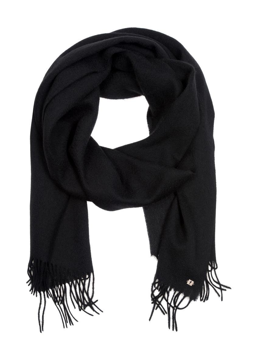 Woolen black women's scarf SZADT-0092-99(Z24)