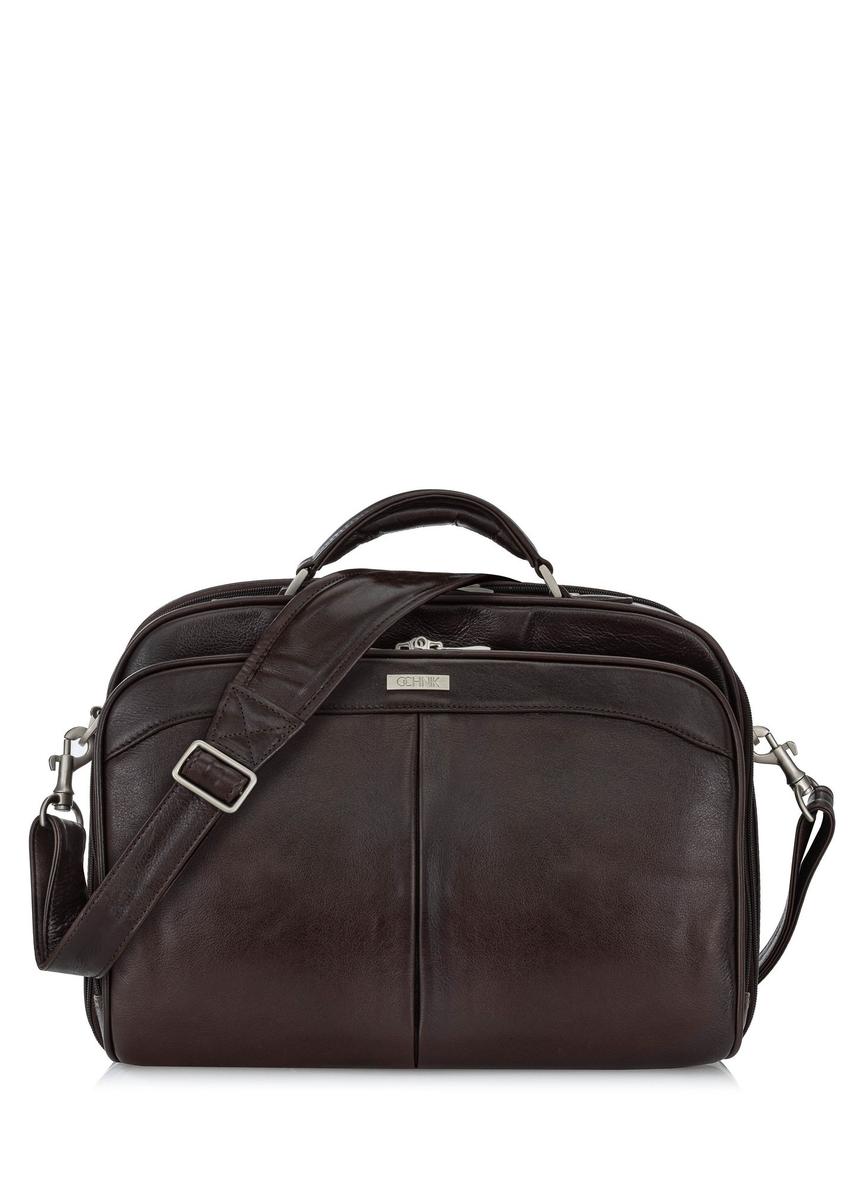 Dark brown leather business travel bag TB-214A-90(KS)-12