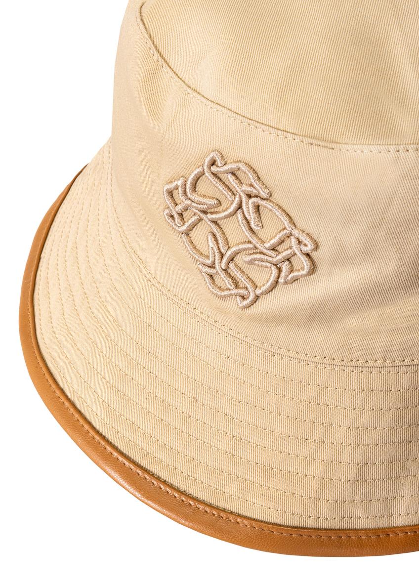 Beige women's hat with chain KAPDT-0044-25(W25)