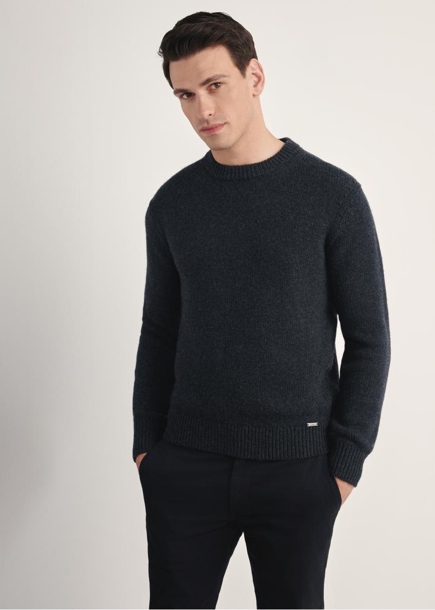 Graphite men's sweater SWEMT-0172-99(Z25), front view of the product on the model. Half of the silhouette visible.