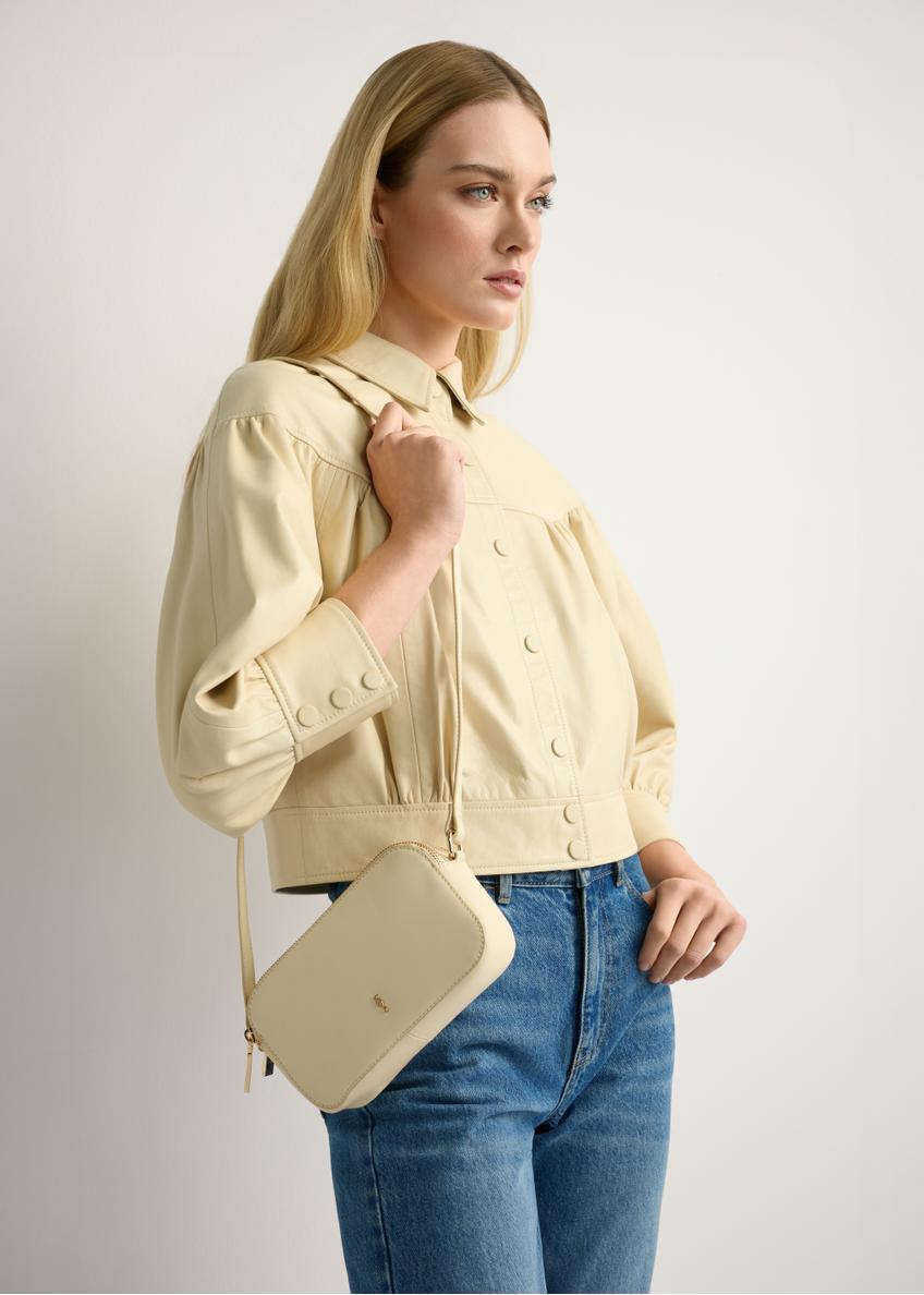 Light yellow leather women's handbag TORES-1289-2A(W26)