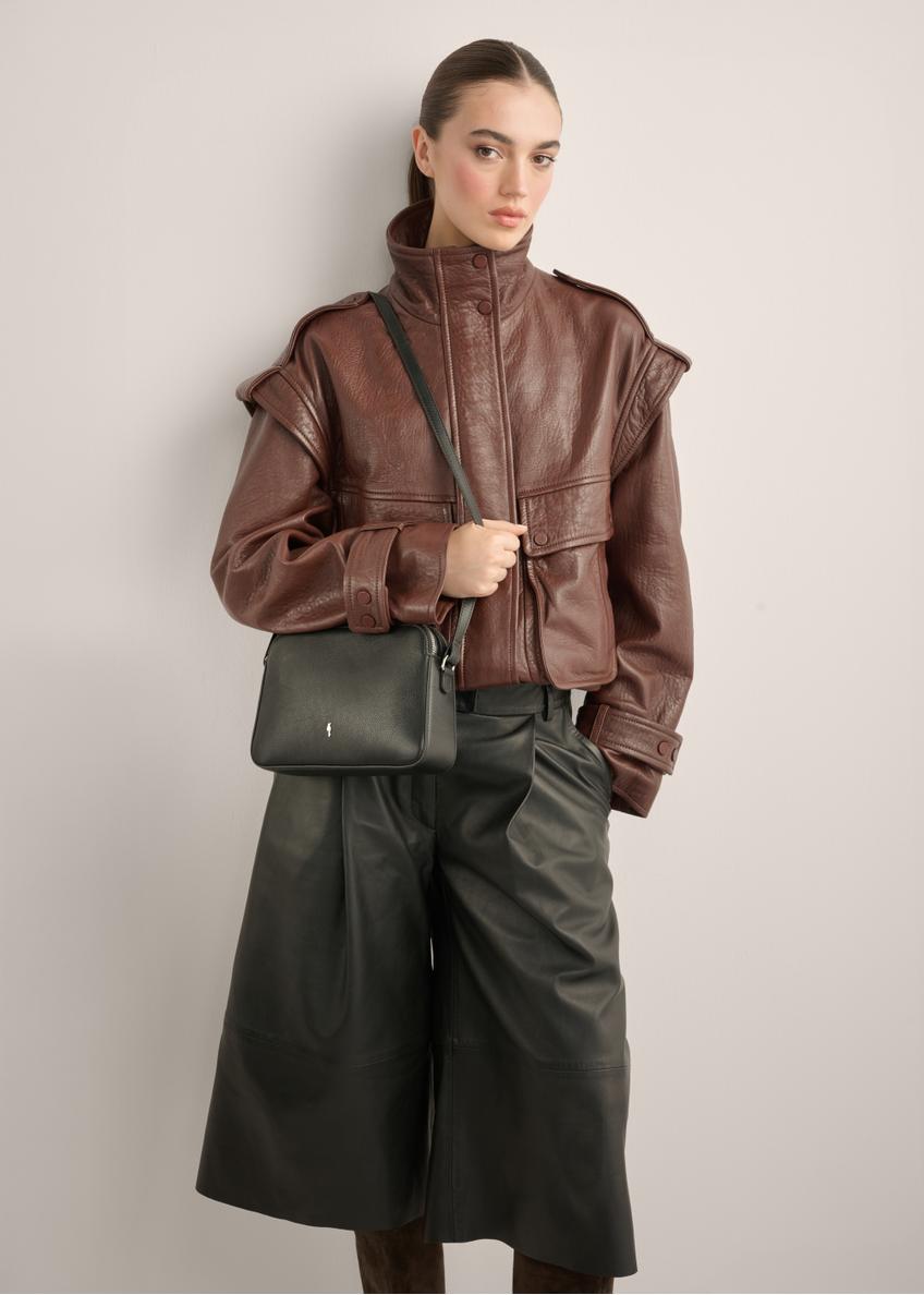 Small black leather women's handbag TORES-1353-99(Z26)