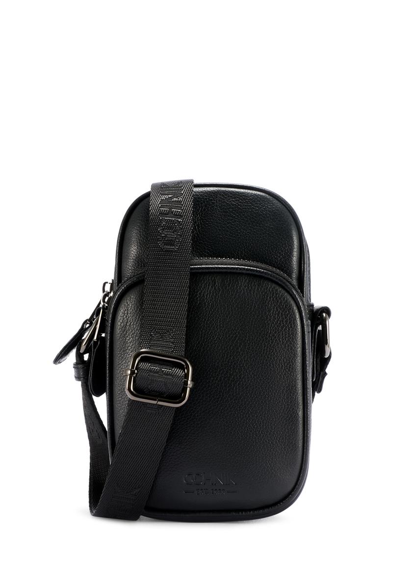 Black small leather men's bag TORMS-0409R-9I(W26)