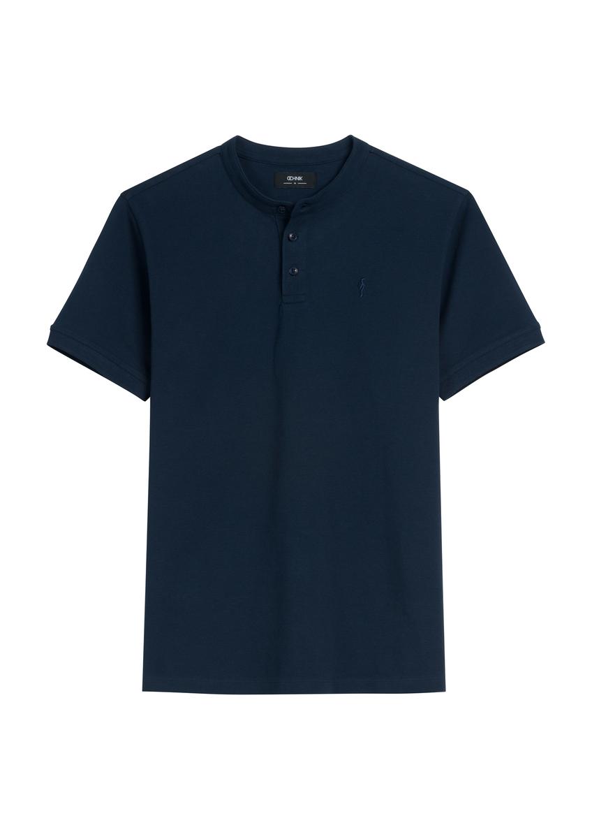 Navy blue men's polo shirt POLMT-0061-7E(W26)