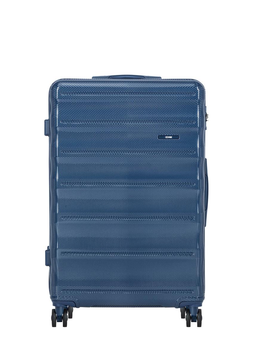 Large suitcase on wheels WALPC-0015-7D-28(W26), front view of the product on a white background.