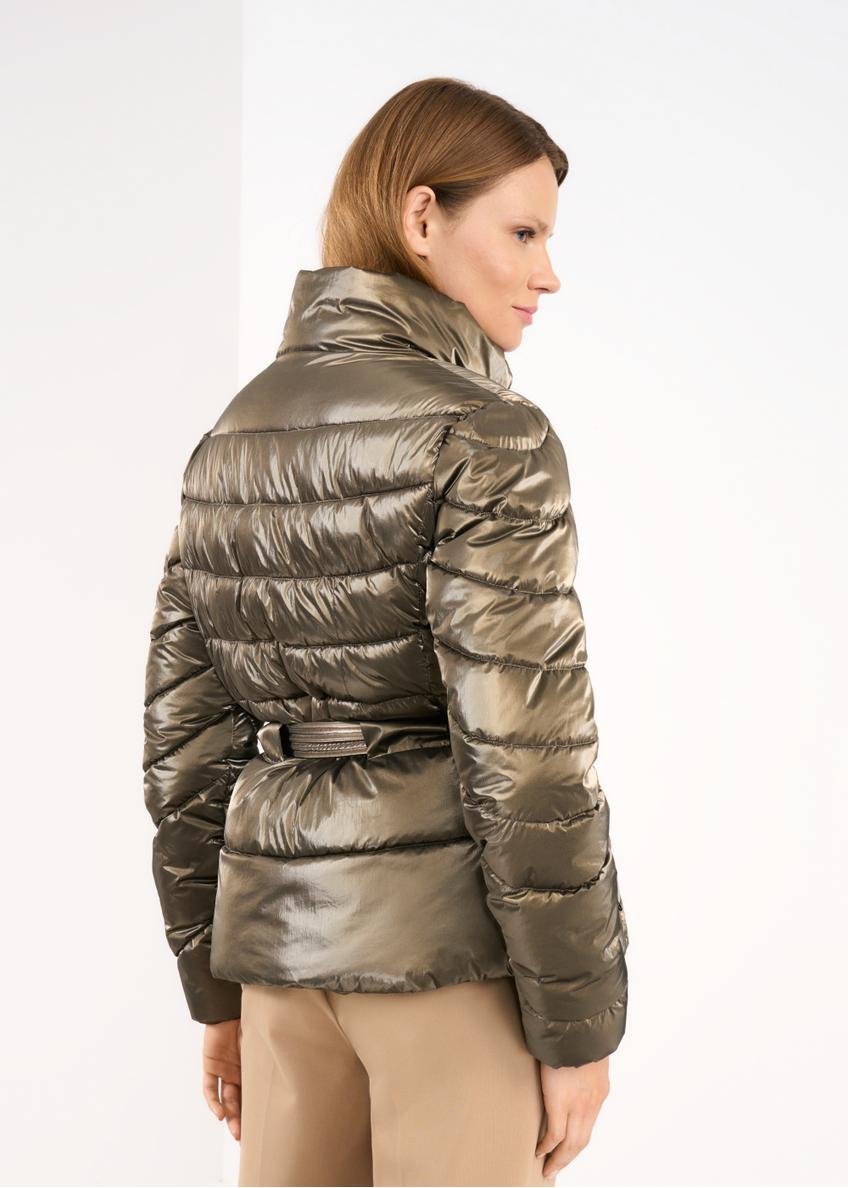 Women's quilted jacket with belt KURDT-0309-28(Z22)