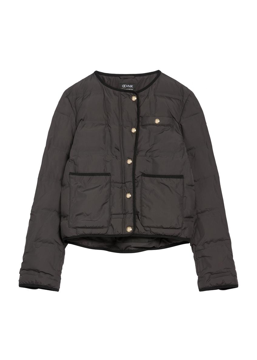 Black short women's jacket KURDT-0621-99(W26)