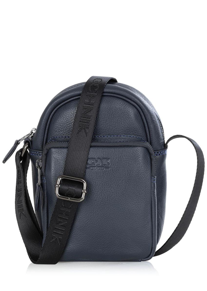 Men's navy blue leather sachet TORMS-0017A-69(W24)-08