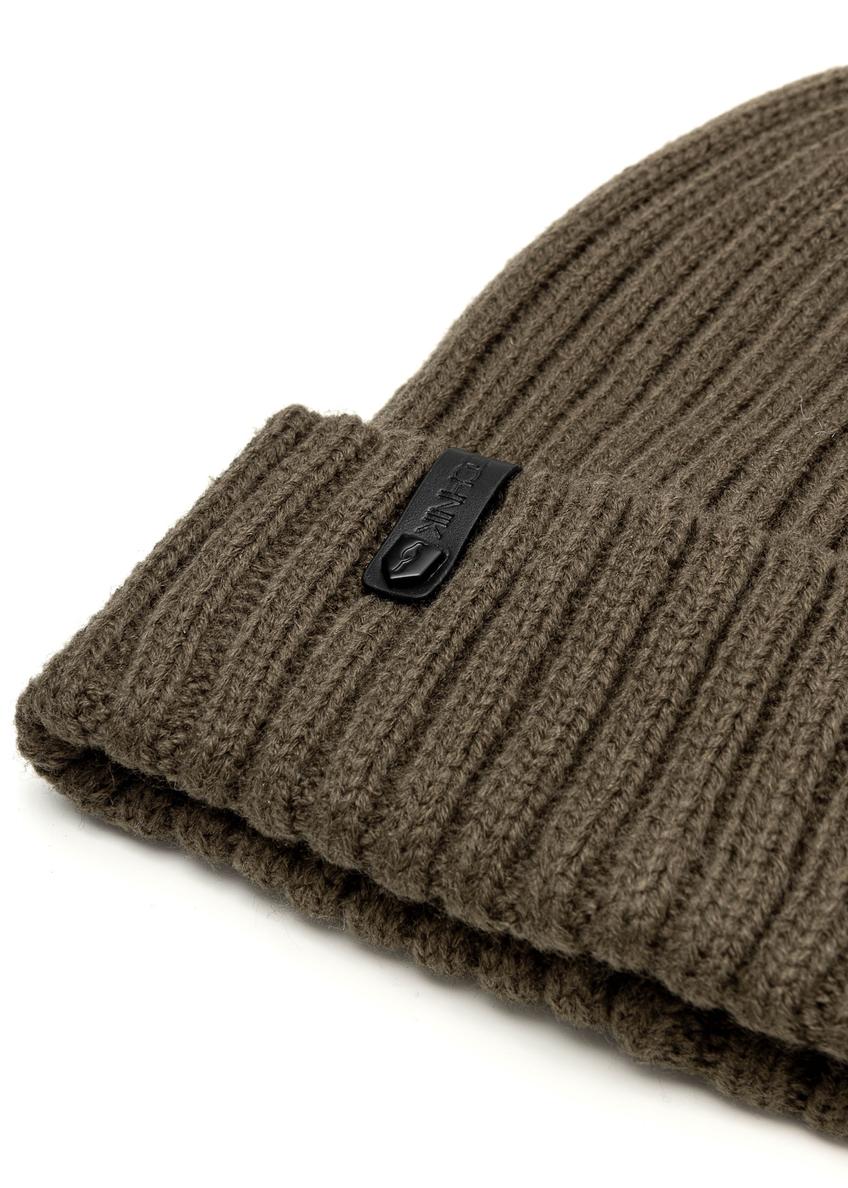 Men's winter hat in khaki color CZAMT-0088-51(Z25)