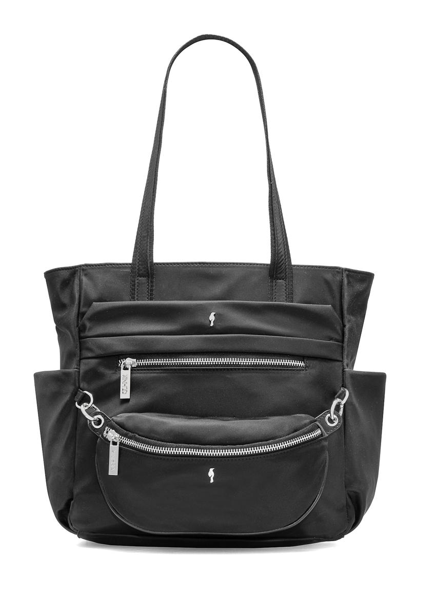 Women's nylon handbag with pouch TOREN-0326-99(Z25), front product view on white background.