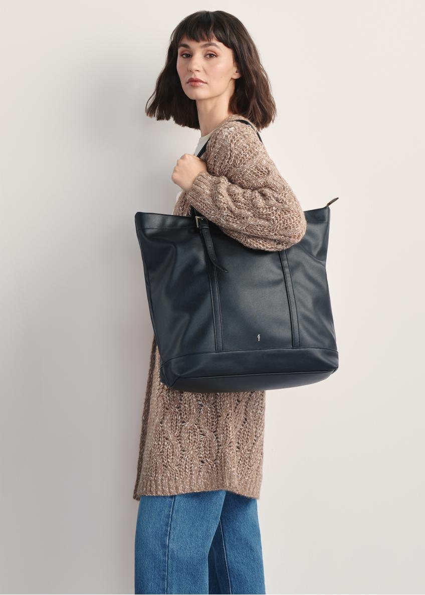 Large black women's shopper bag TOREC-1067-99(Z25)