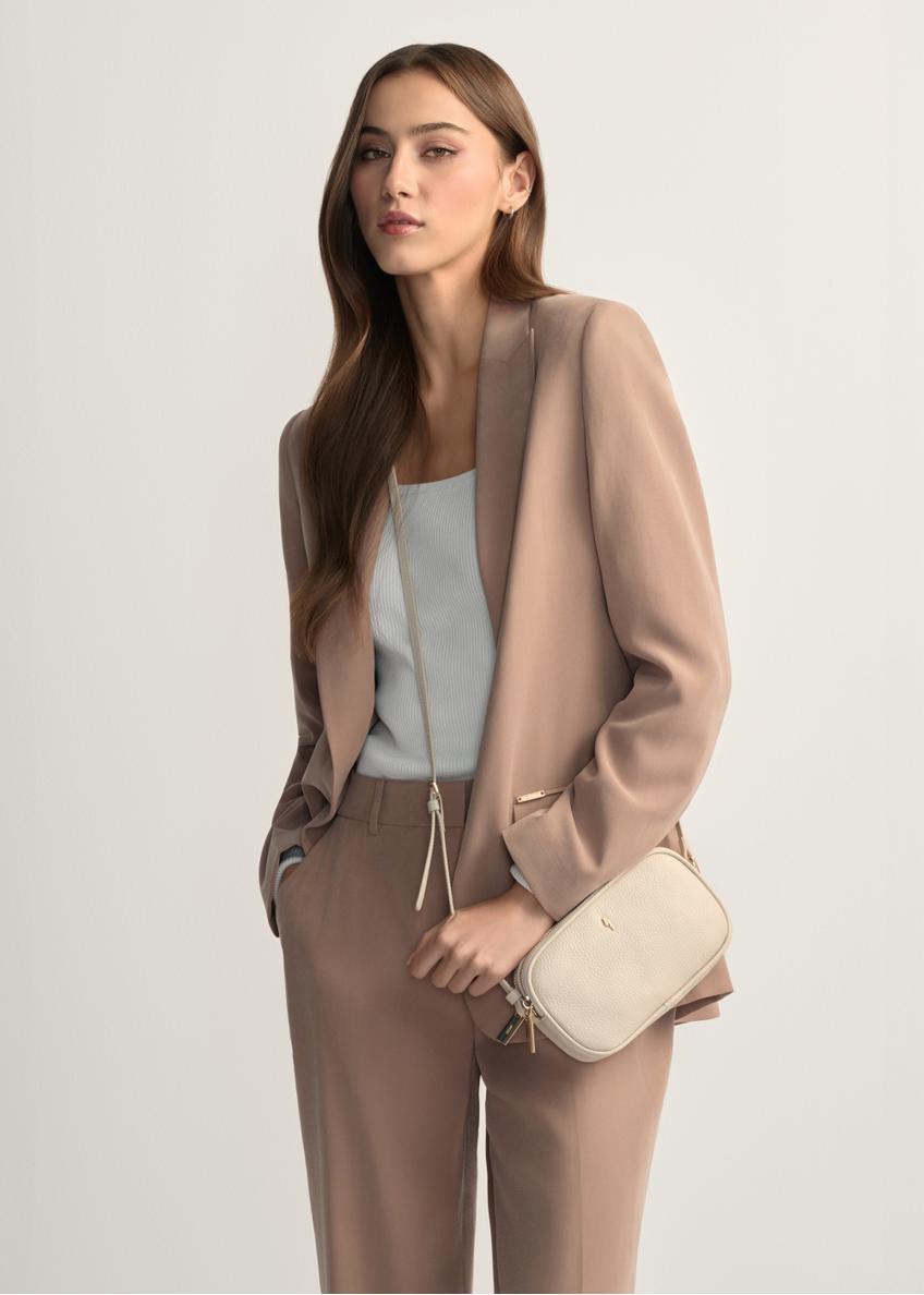 Small cream leather women's handbag TORES-1152-0B(W26)