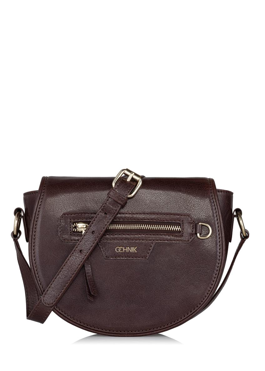 Women's brown leather postbag TORES-1009-90(W24)-09