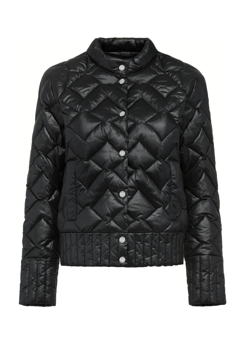 Black quilted transitional jacket for women KURDT-0440B-99(W25)-01