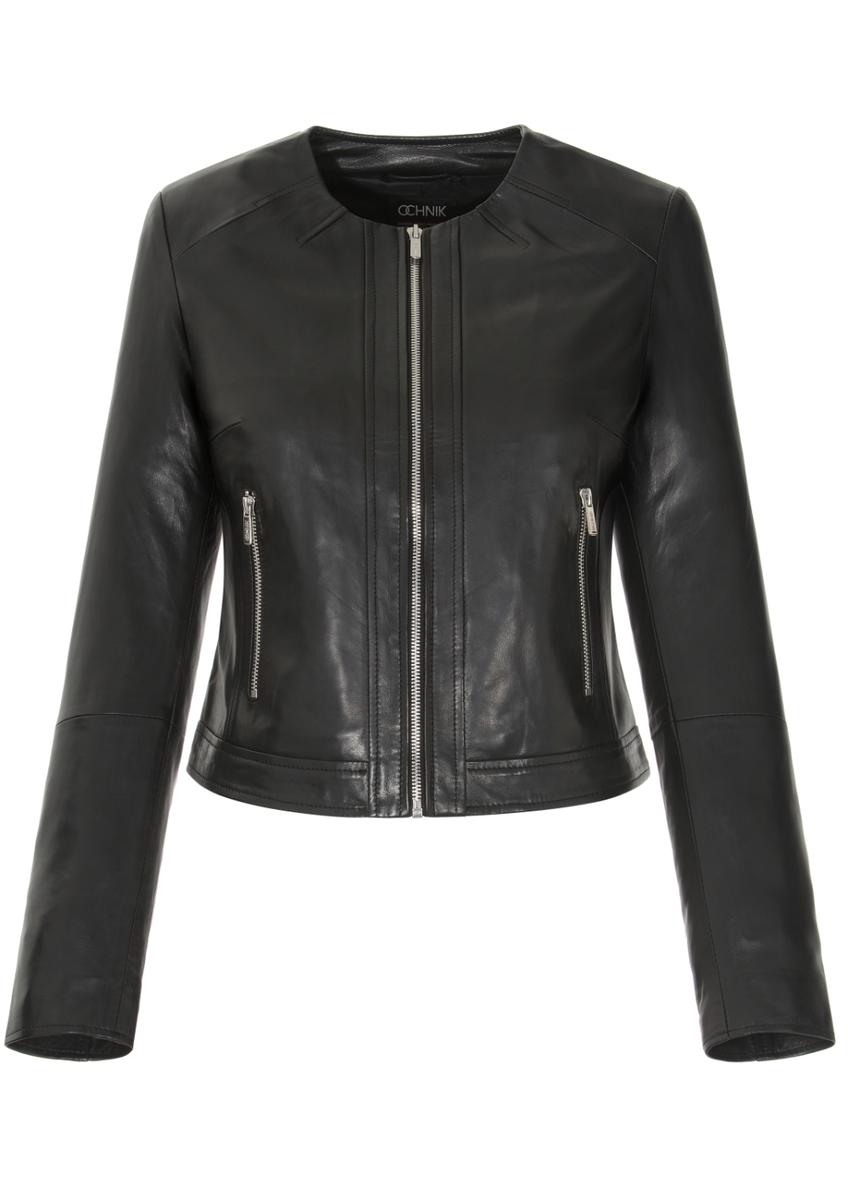 Women's short leather jacket KURDS-0294-4229(KS)