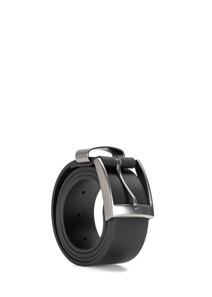 Men's leather belt in black PASMS-0163-9P(W26)