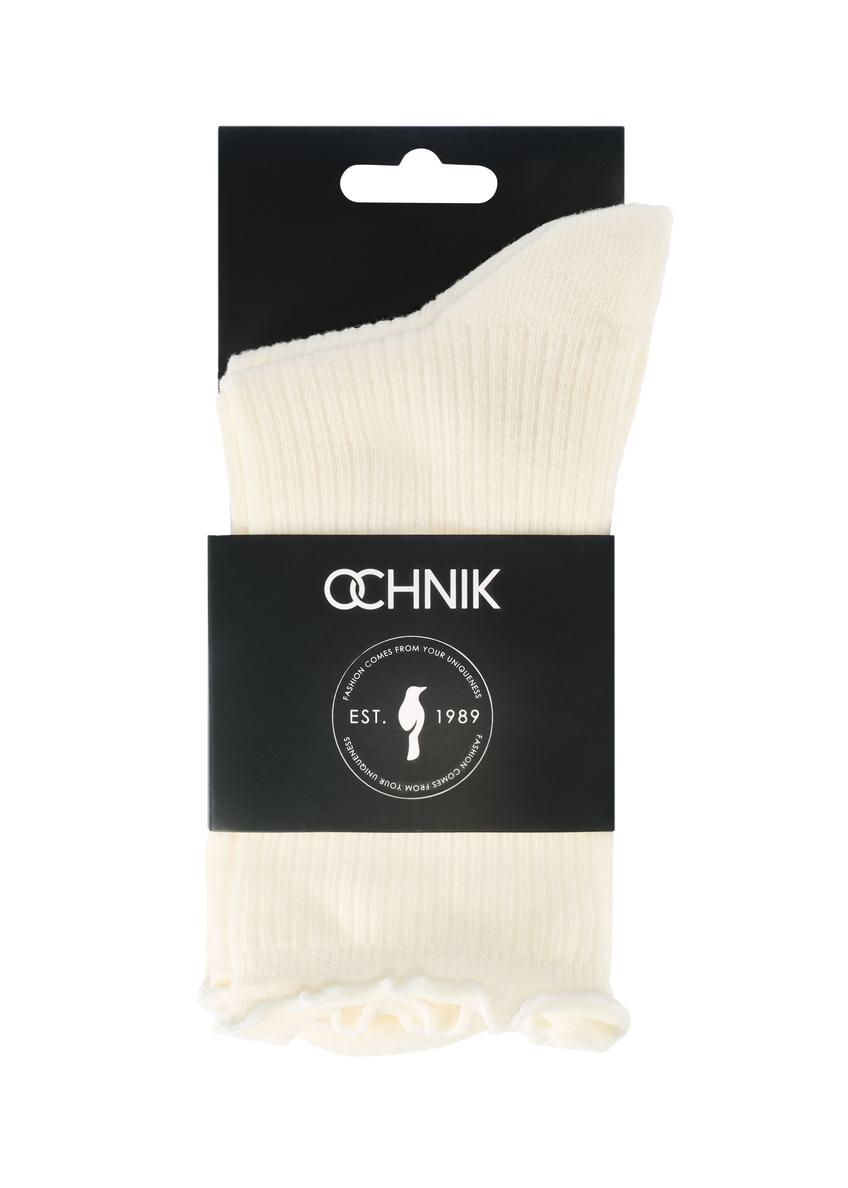 Set of ecru women's socks ZESDT-0037-12(Z25), view of the product in the packaging on a white background.