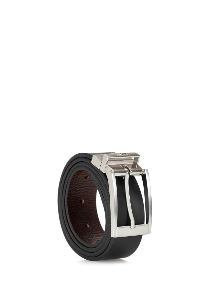 Men's black leather belt PASMS-0167-99(W26)