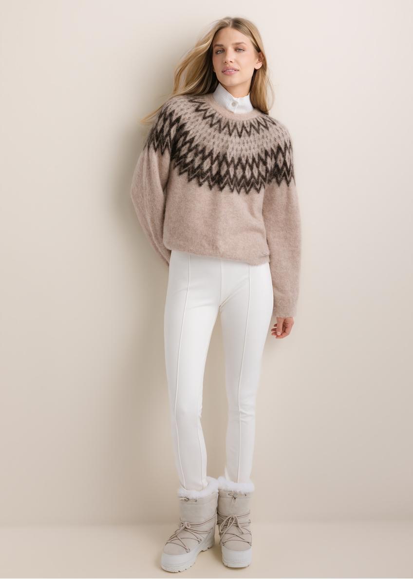 Women's sweater in cool beige with wool SWEDT-0284-1J(Z26)