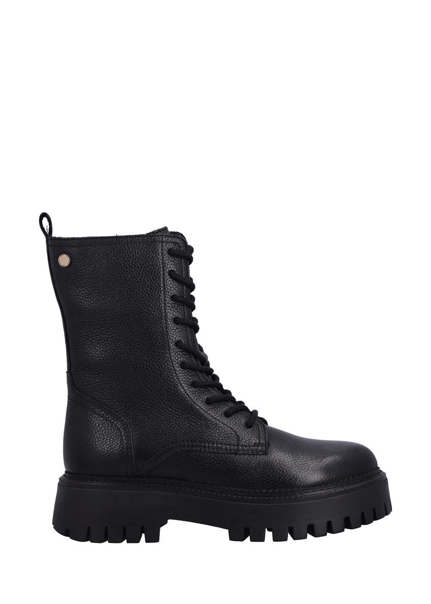 Women's leather ankle boots in black color BUTYD-1004-99(Z26)