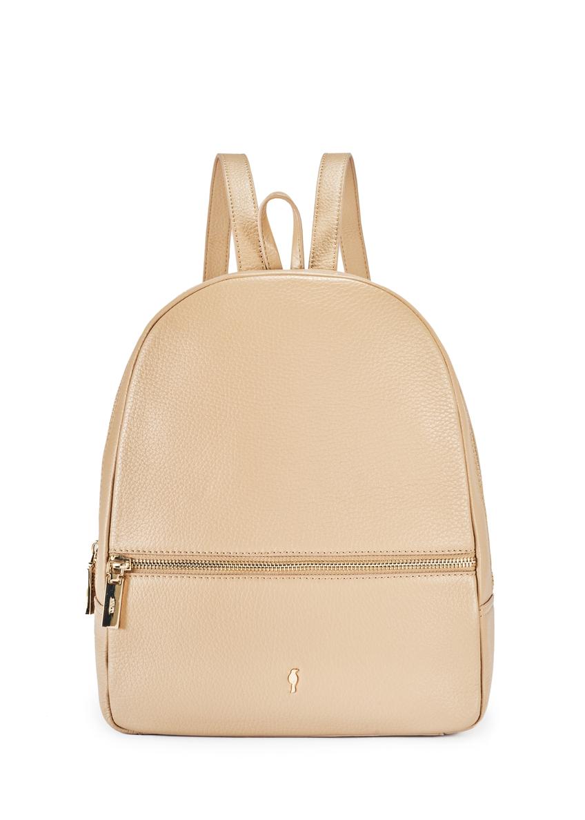 Beige leather women's backpack TORES-0898D-81(Z25)