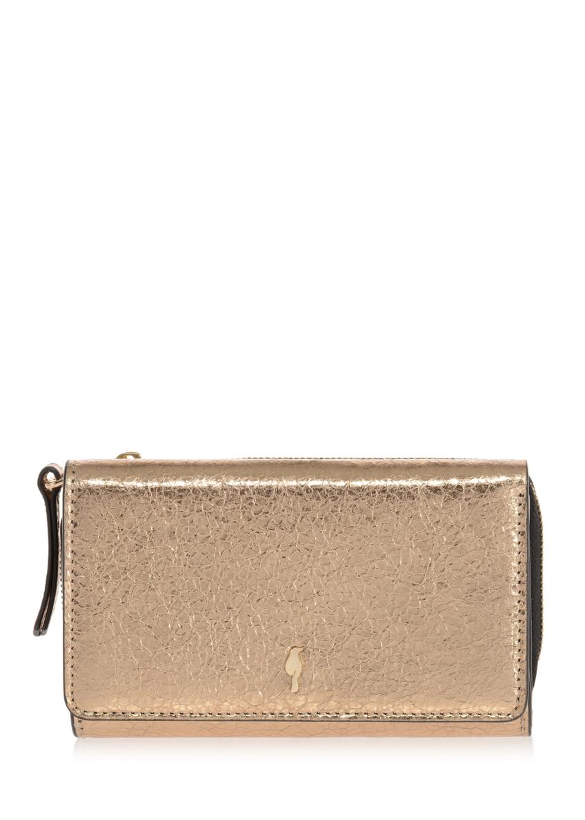 Gold leather women's wallet PORES-0876-28(Z23)-07