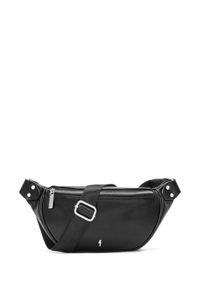 Women's black waist bag TOREC-1131-99(W26), front product view on white background.