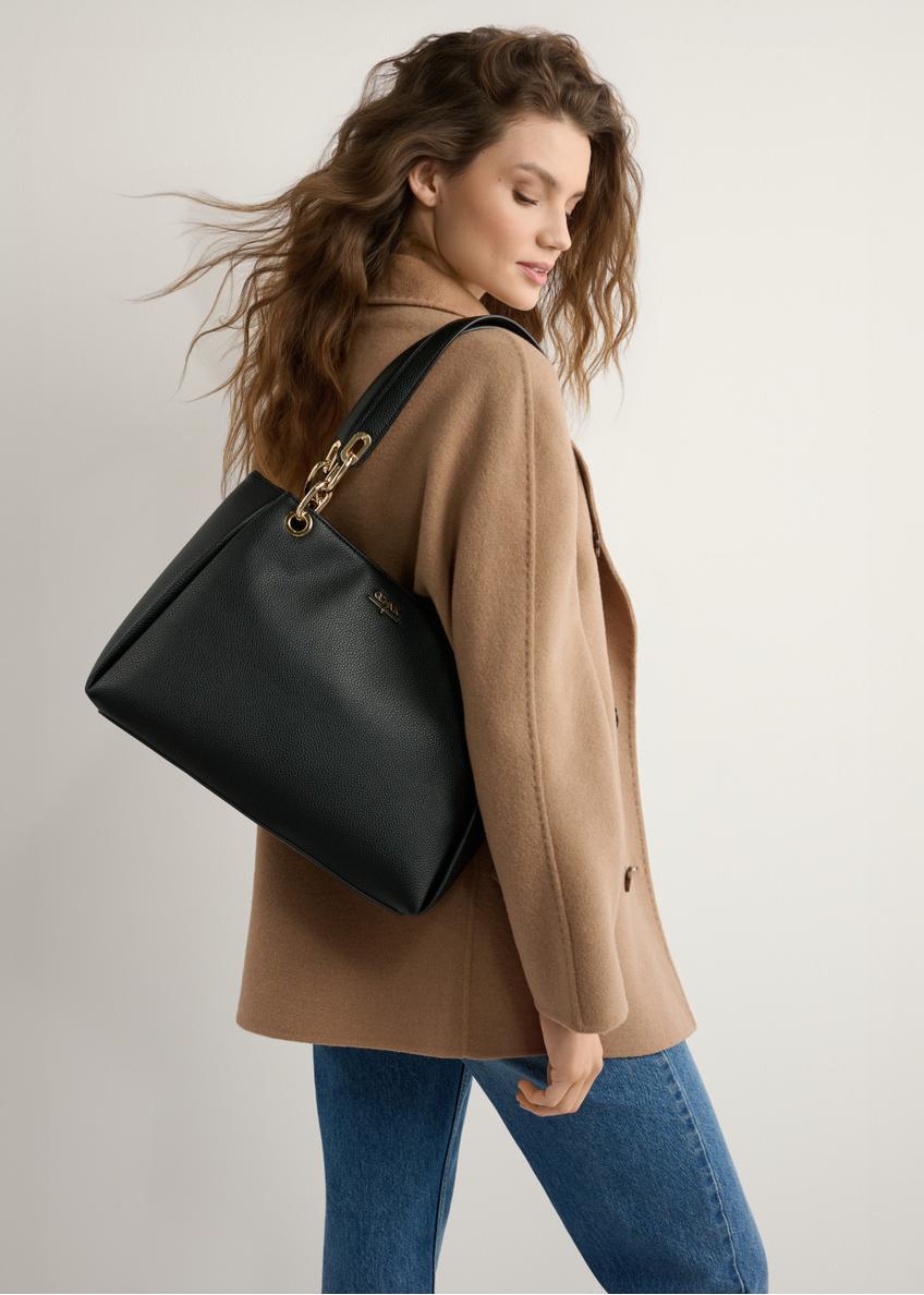 Black women's imitation leather handbag TOREC-0998-99(W25)