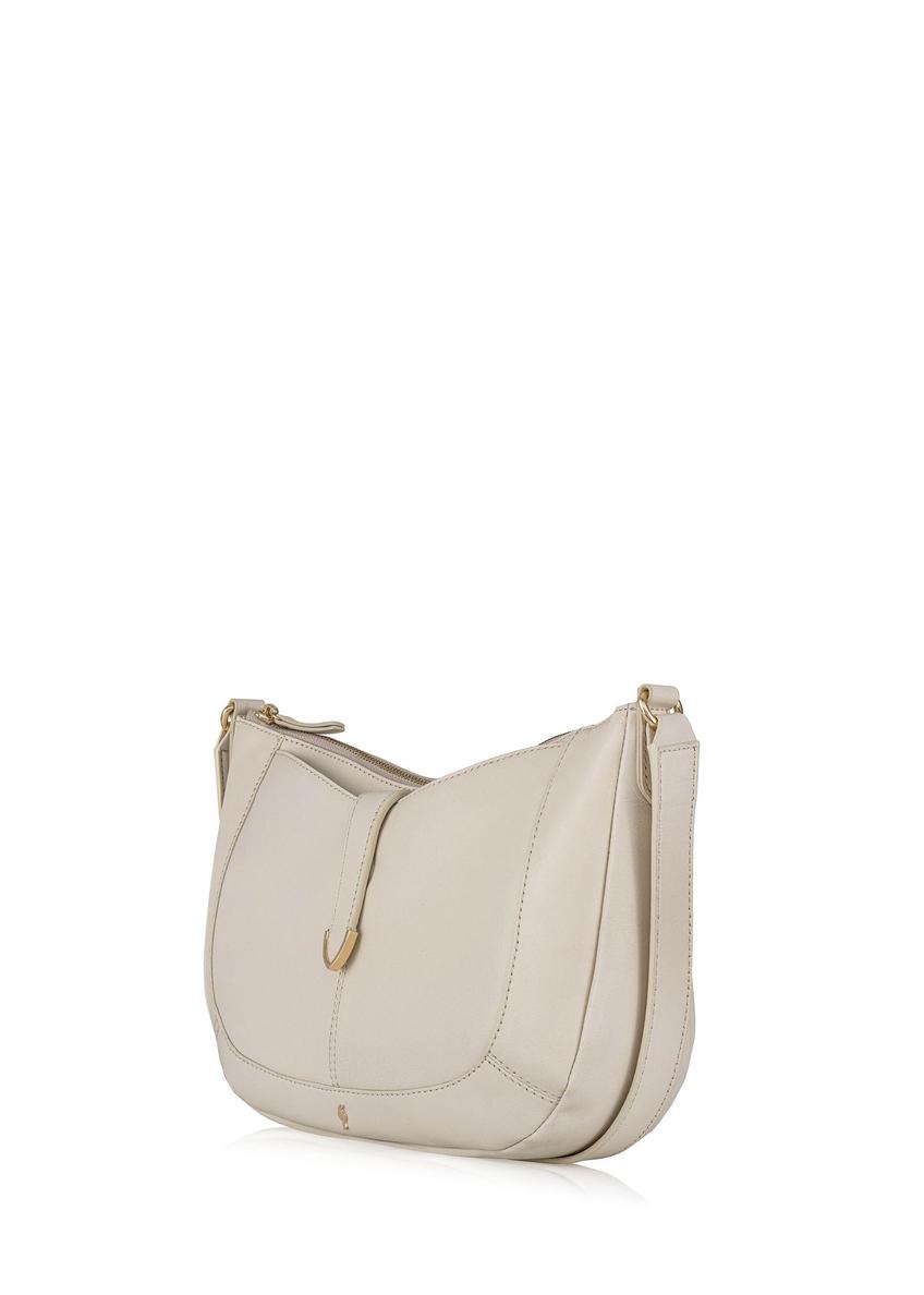 Beige leather women's hobo bag TORES-1041O-81(Z24)