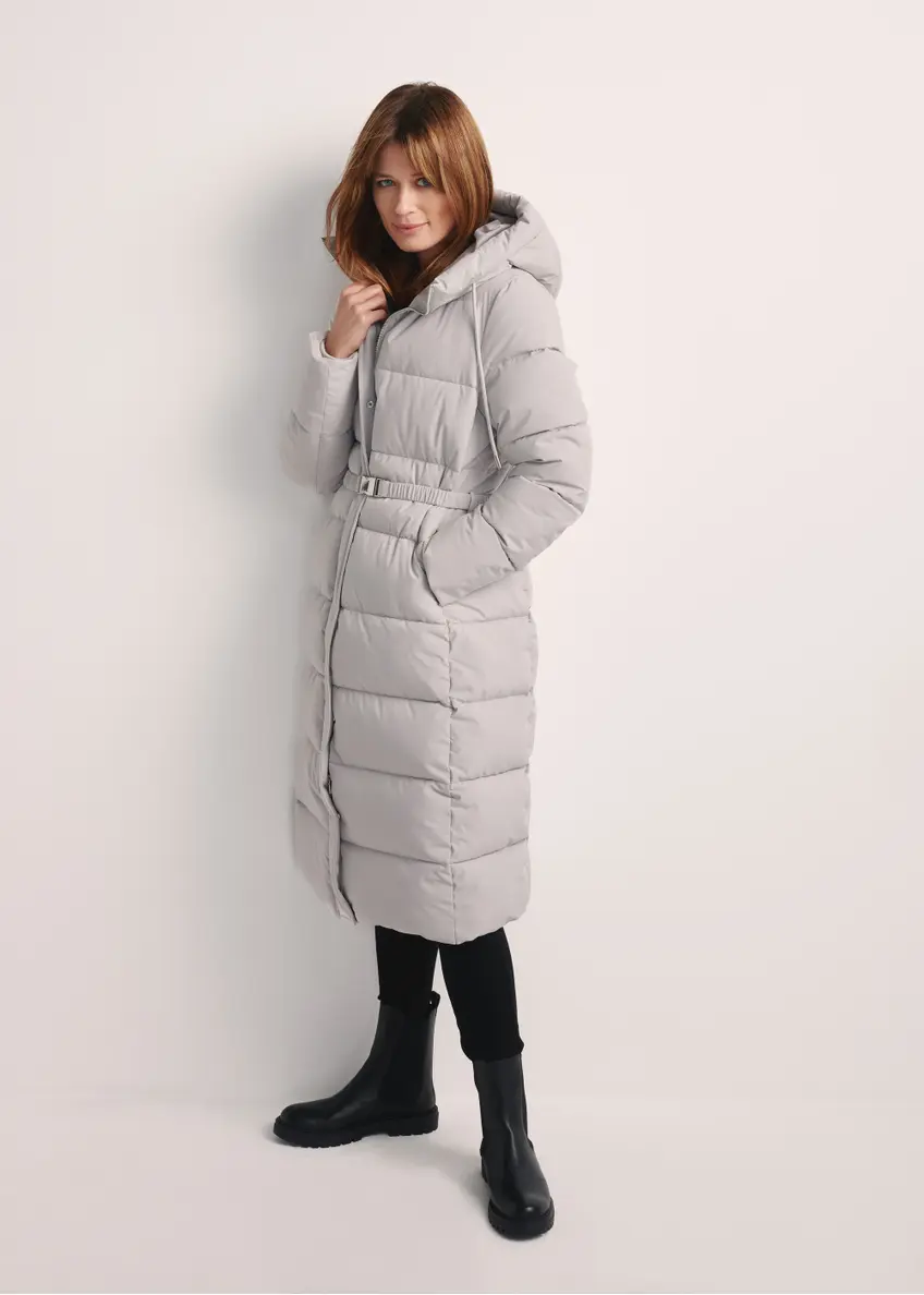 Long light gray women's jacket KURDT-0602-66(Z25)