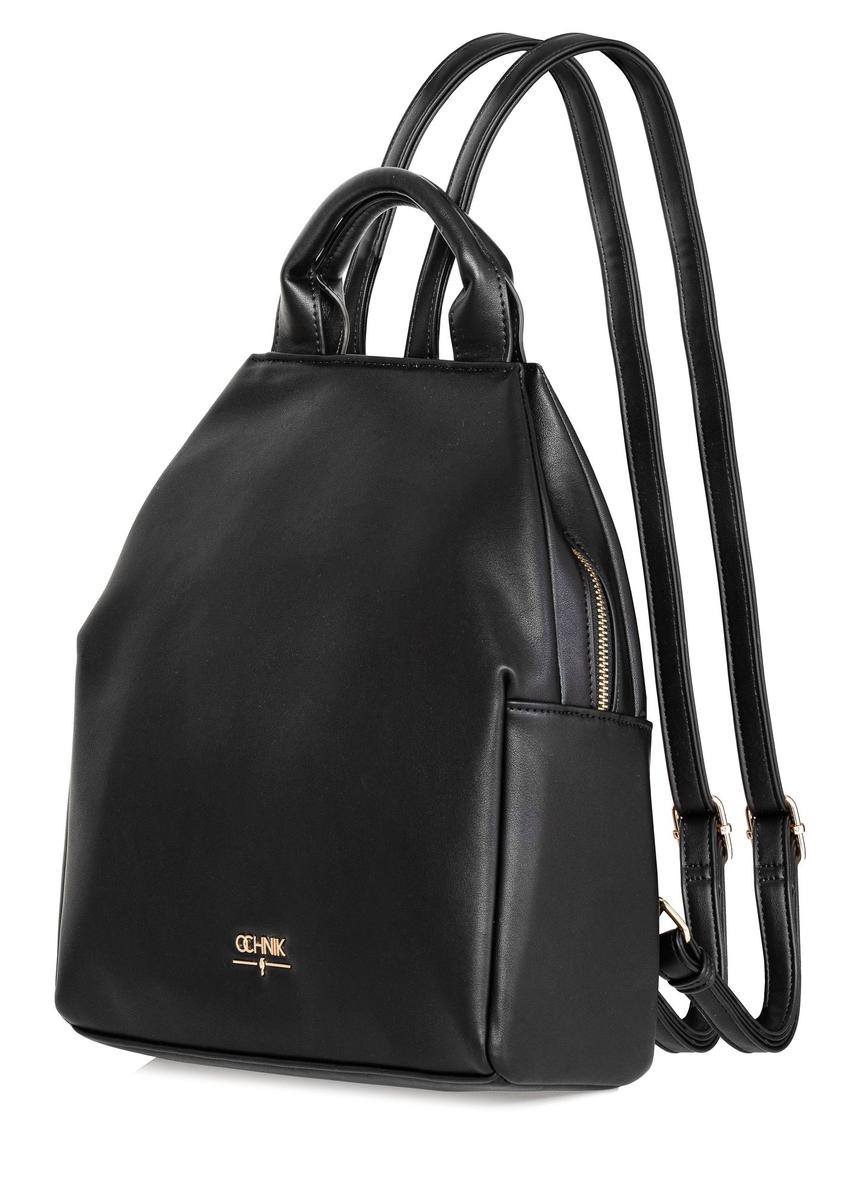 Black women's backpack made of imitation leather TOREC-0923A-99(W25)