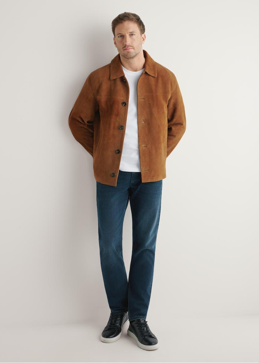 Men's suede jacket in cognac color KURMS-0401-1F(W26)