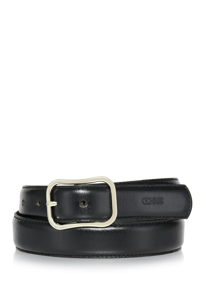 Black leather women's belt PASDS-0317-99(Z24)