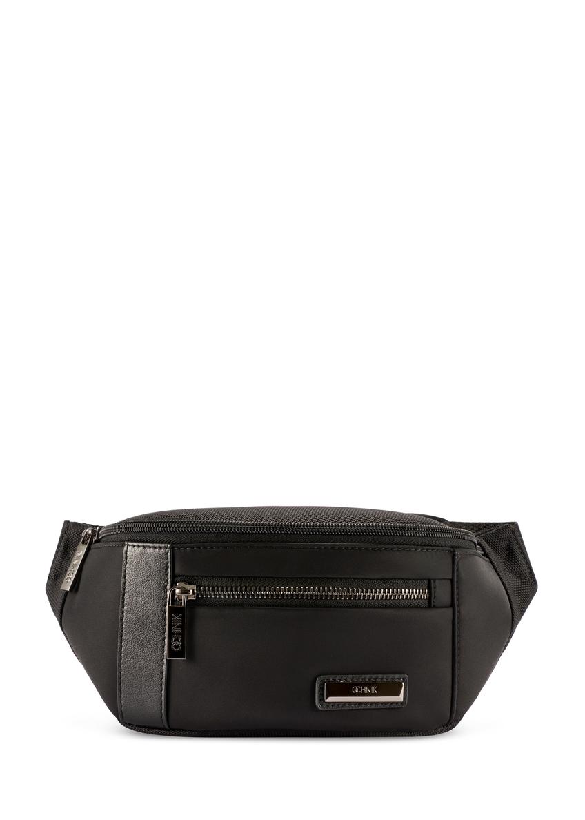 Men's black nylon waist bag TORMN-0407-99(W26)