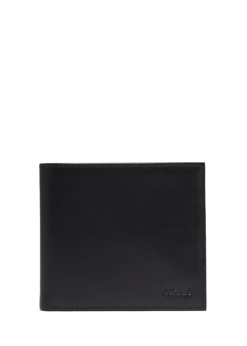 Black men's leather wallet PORMS-0714-99(Z26), front product view on white background.