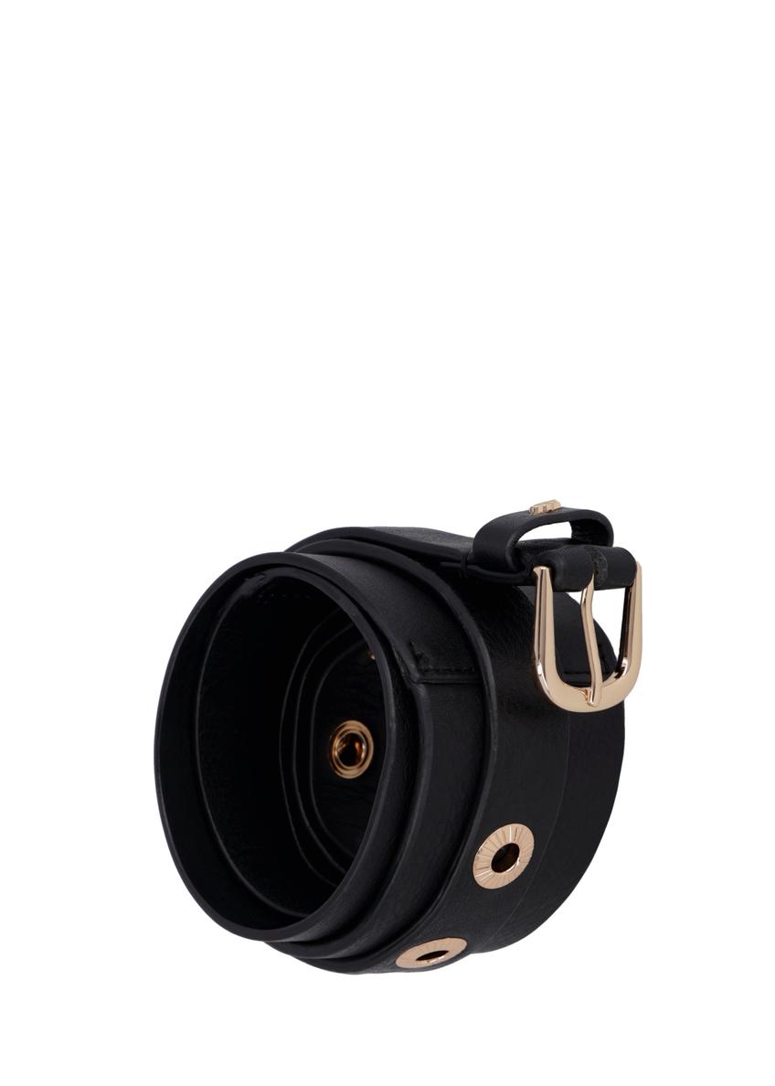 Black leather women's belt PASDS-0350-99(Z26)
