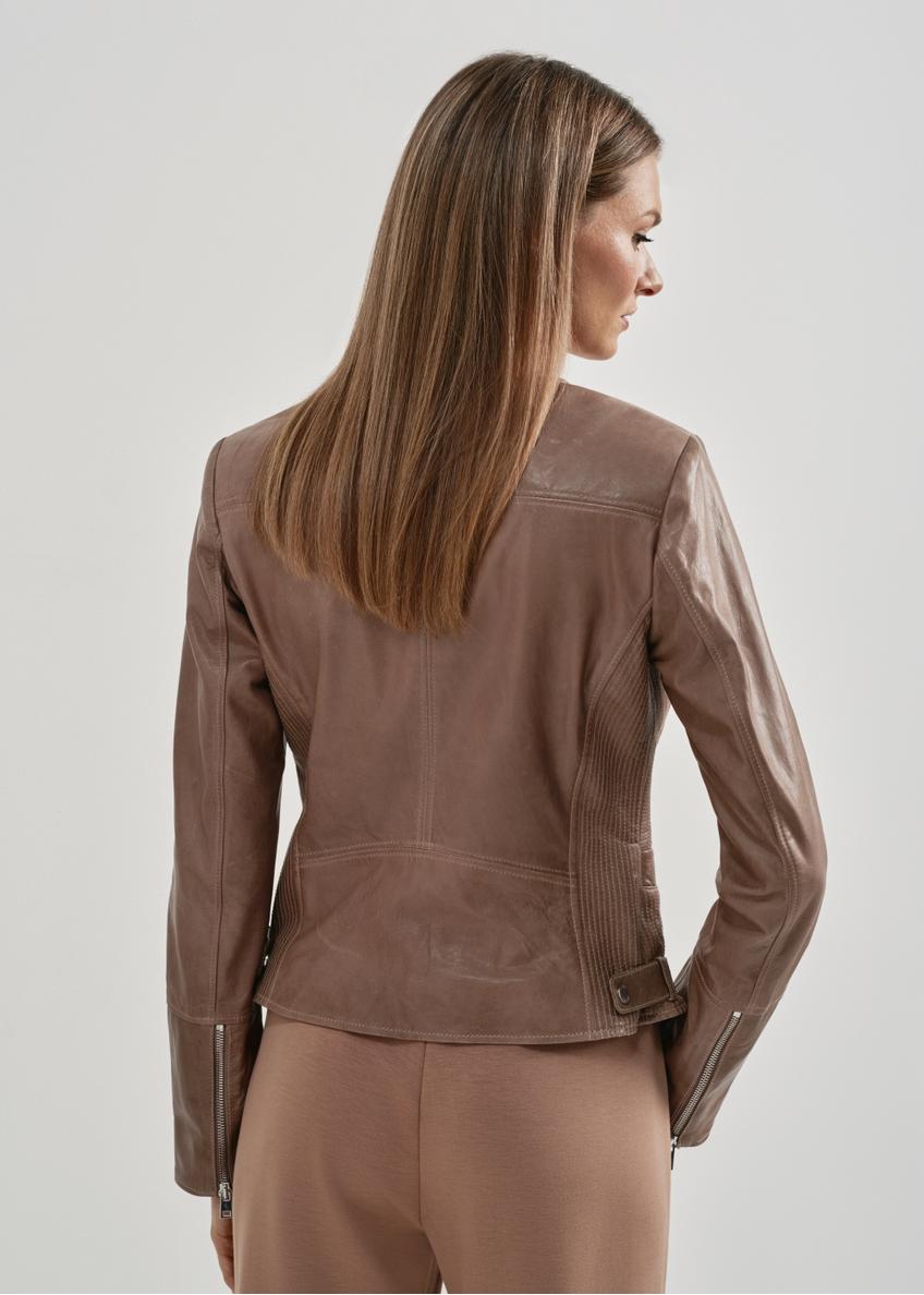 Cocoa leather jacket for women KURDS-0478-1346(W24)