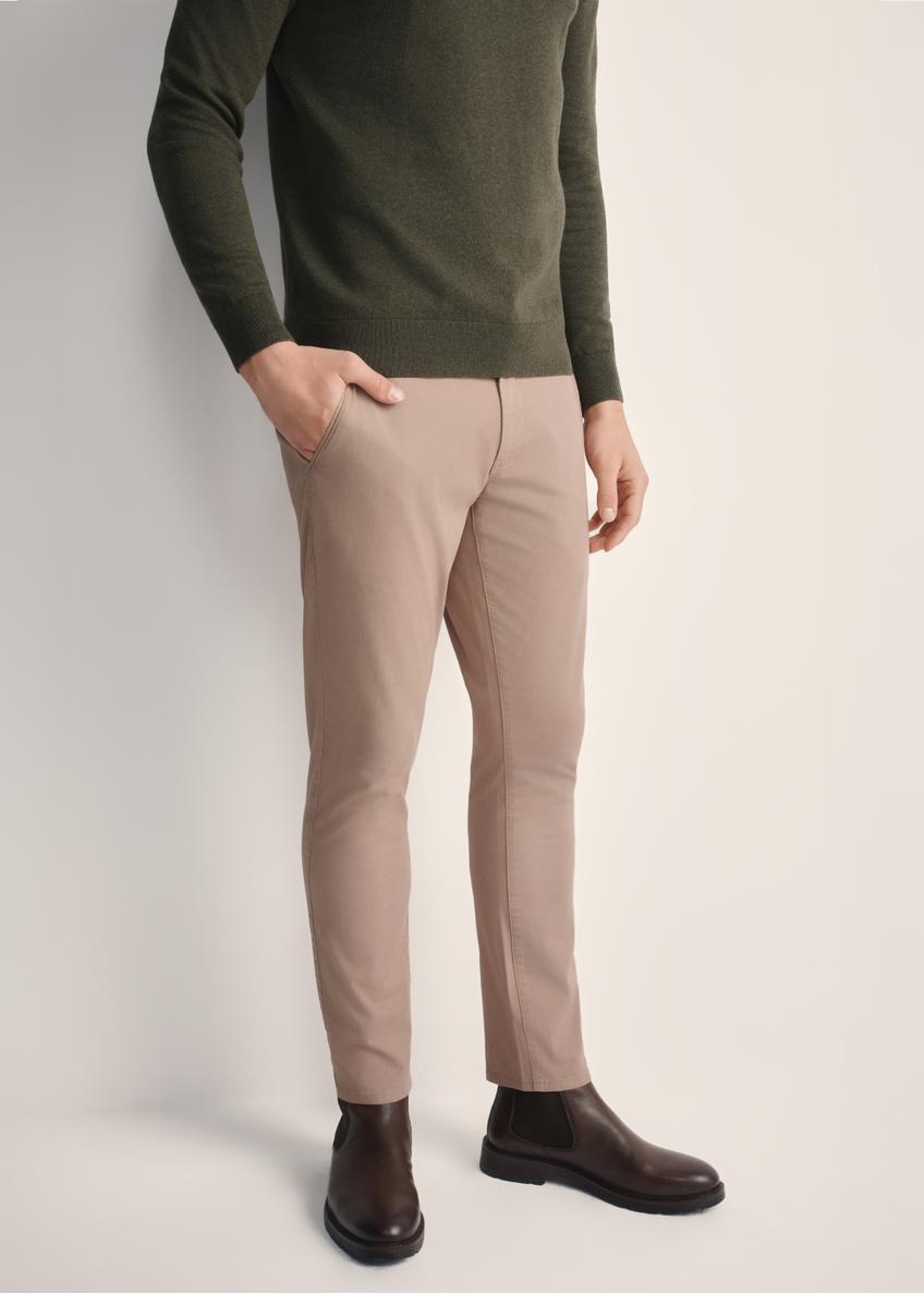 Beige men's trousers SPOMT-0103A-24(Z25)