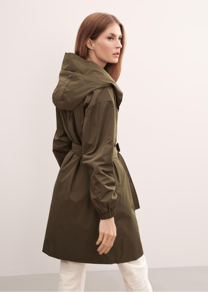 Khaki women's hooded coat KURDT-0443-55(W23)