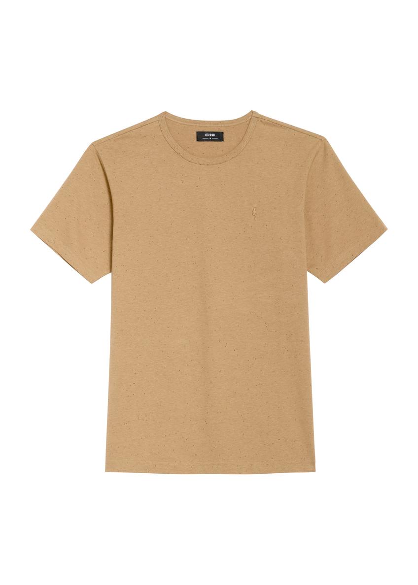 Men's camel T-shirt TSHMT-0130-24(Z25), front product view on white background.