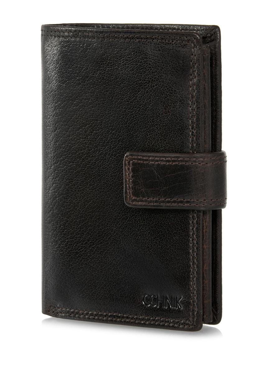 Brown lacquered leather men's wallet PORMS-0552-89(W24)