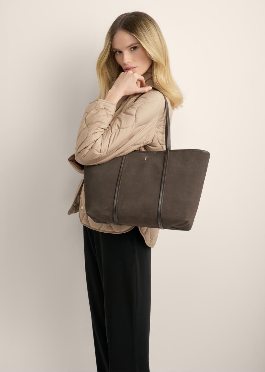 Large dark brown leather women's handbag TORES-1397-1I(Z26)