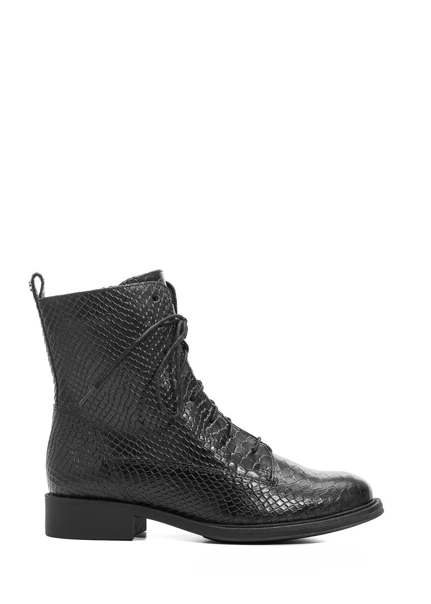 Women's leather ankle boots BUTYD-1200-99(Z25), side view of the product on a white background.