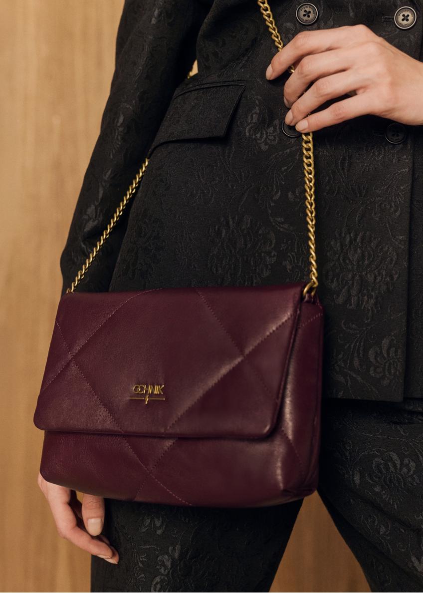 Small burgundy leather handbag TORES-1362-4D(Z26)