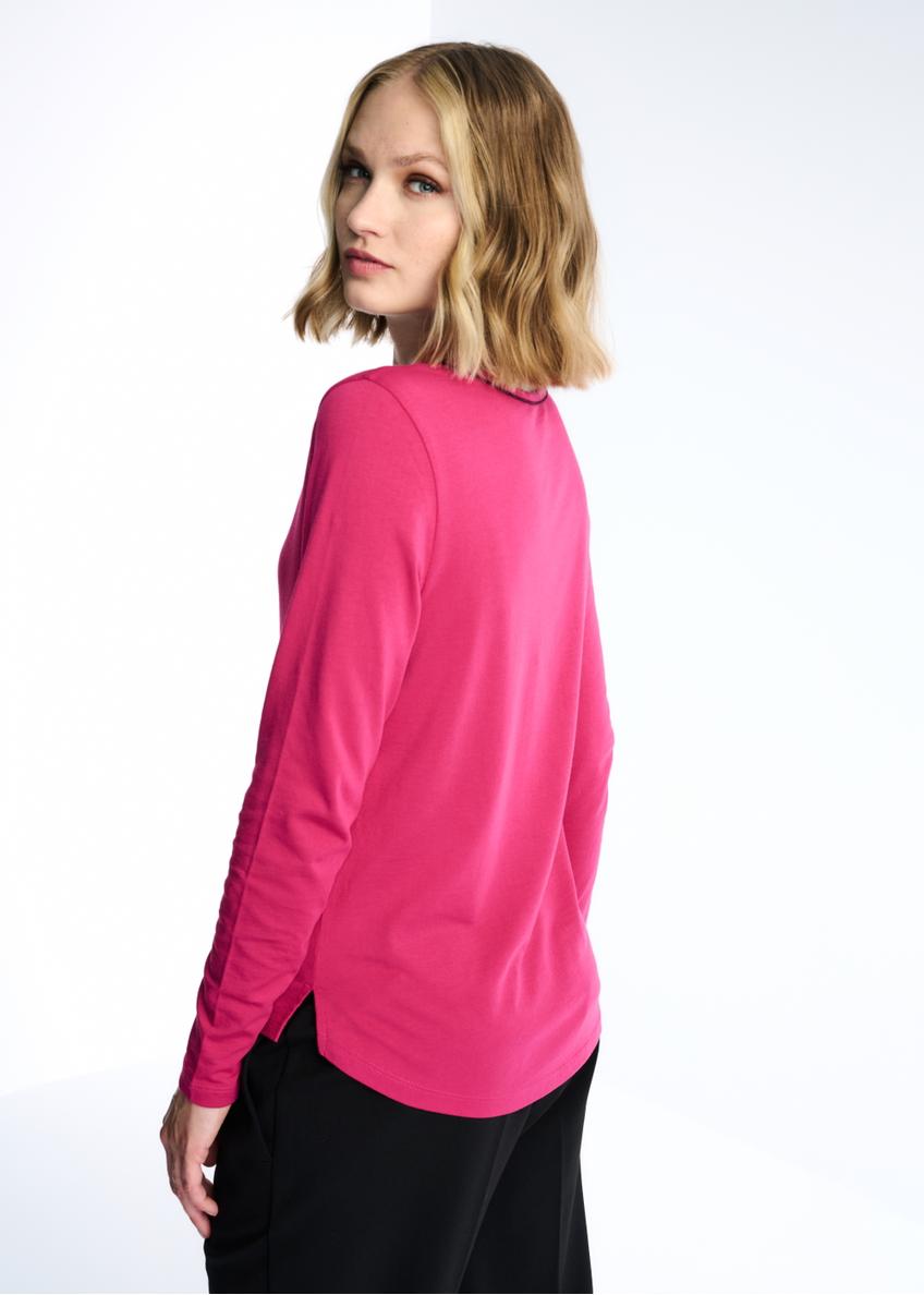 Women's long sleeve V neck blouse LSLDT-0027-31(Z22)