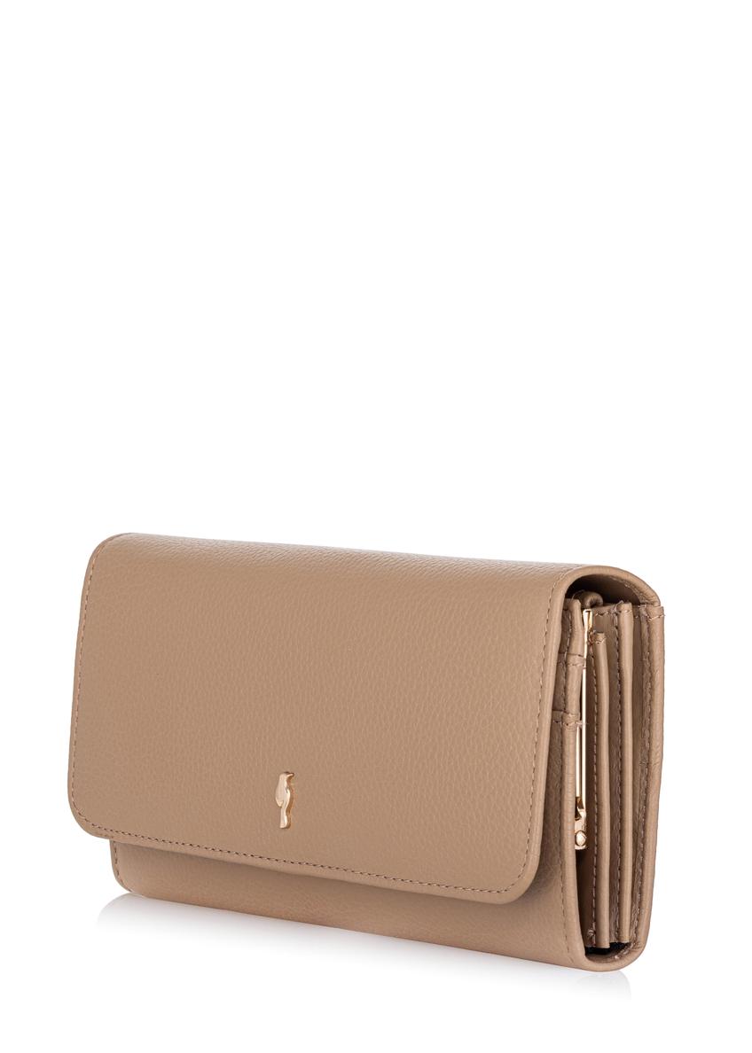 Large beige leather women's wallet PORES-0831-81(W23)