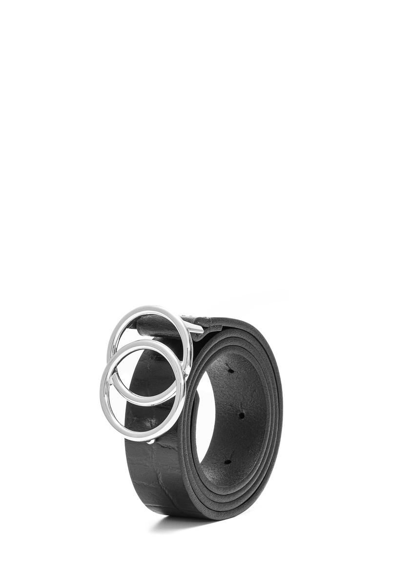 Black women's belt with croco motif PASDS-0172E-99(Z25)