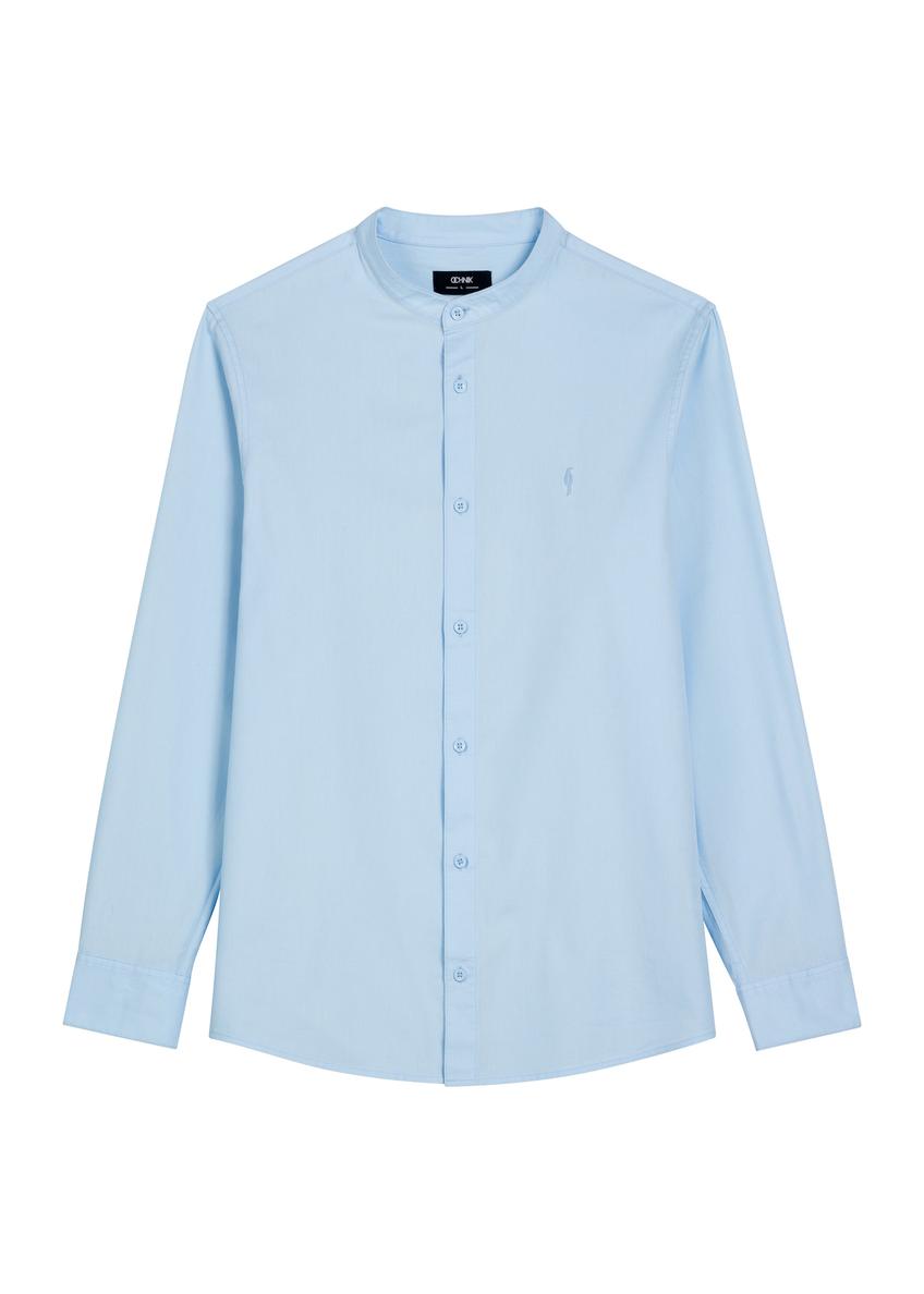 Light blue cotton men's shirt KOSMT-0326-7A(W26)